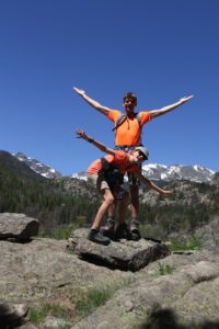 Trailside goofing off, Cub Lake Trail, Rocky Mountain National Park, CO 